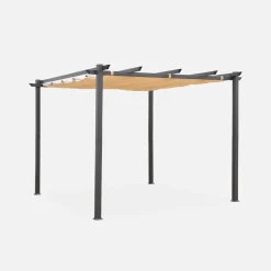3x3m Pergola, alluminio, copertura scorrevole
