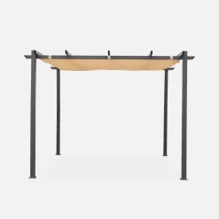 3x3m Pergola, alluminio, copertura scorrevole