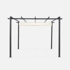 3x3m Pergola, alluminio, copertura scorrevole