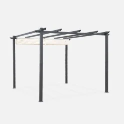 3x3m Pergola, alluminio, copertura scorrevole