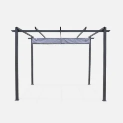 3x3m Pergola, alluminio, copertura scorrevole