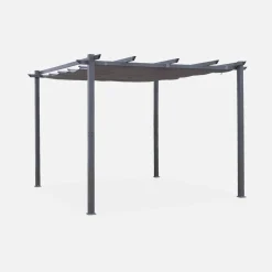 3x3m Pergola, alluminio, copertura scorrevole