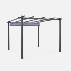 3x3m Pergola, alluminio, copertura scorrevole