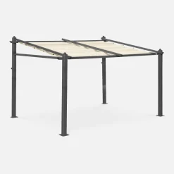 3x4m Pergola in alluminio con copertura scorrevole