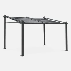 3x4m Pergola in alluminio con copertura scorrevole